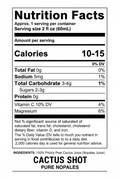 CACTUS SHOT Nutrition Facts